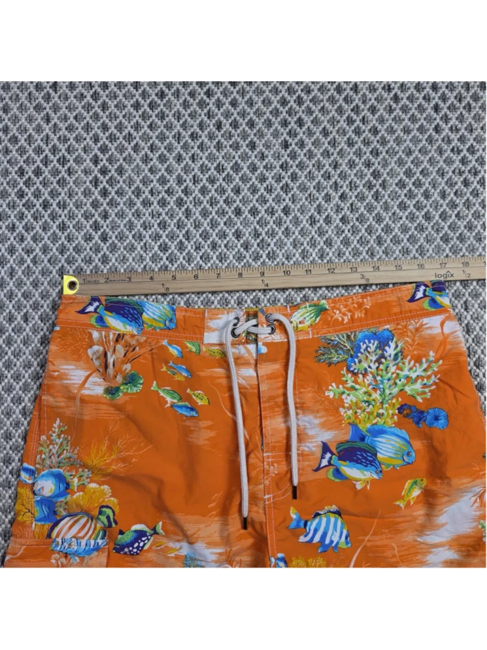 Polo Ralph Lauren Swim Trunks Mens L Orange Tropical Fish Coral Board Shorts